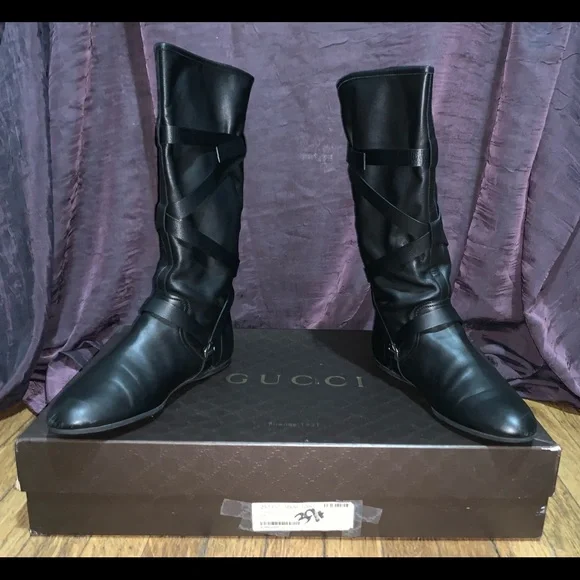 Gucci “Mayfair,” Boots, Nero (Peter Pan Style) Boots, Sz 39 1/2, EEUC - Picture 4 of 11